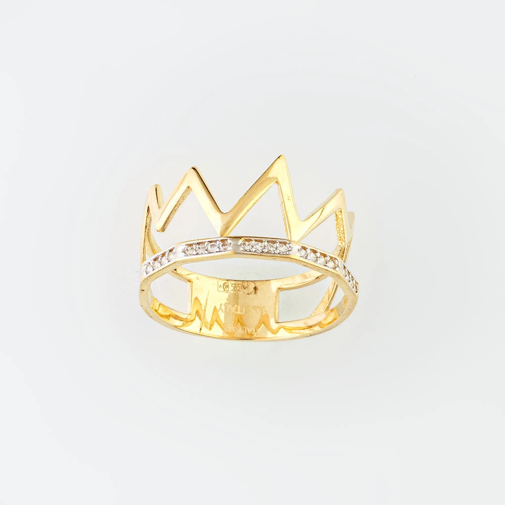 Кольцо с фианитом из желтого золота 585 пробы Кольцо с фианитом из желтого золота 585 пробы