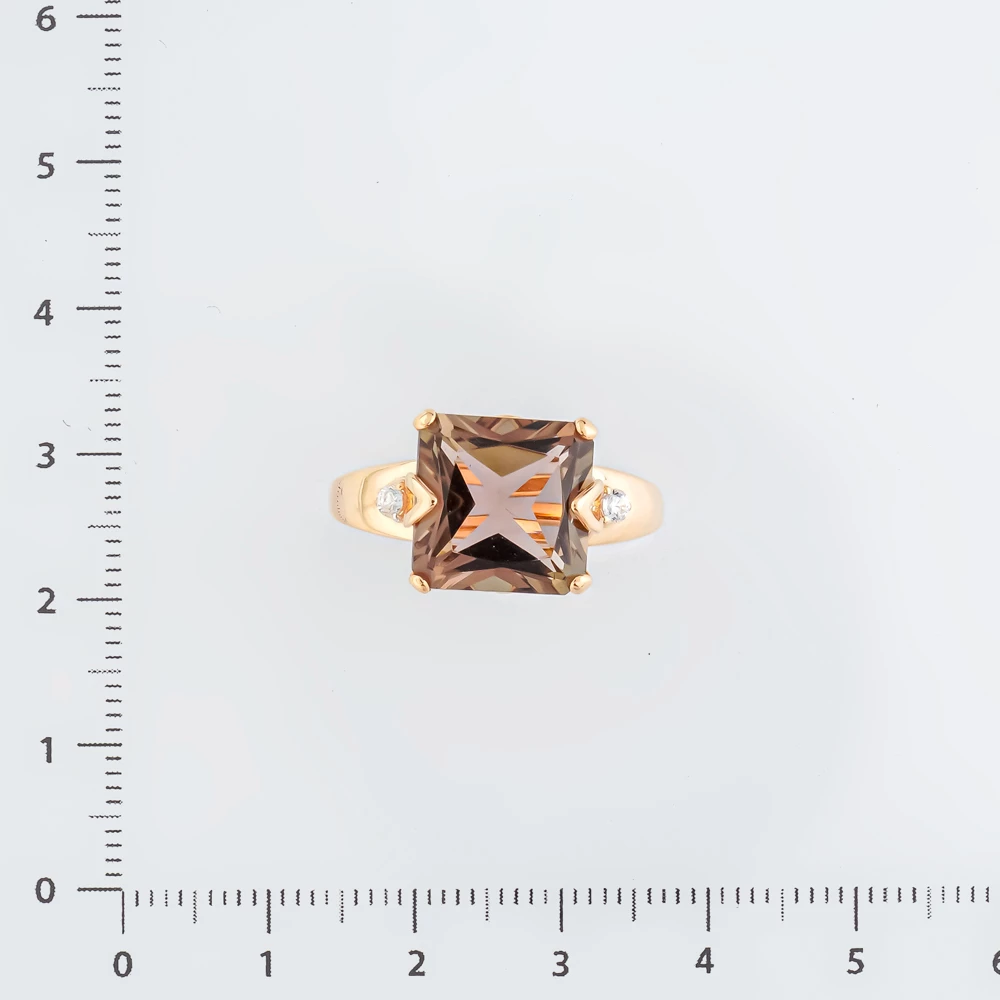 Кольцо с раух-топазом из красного золота 585 пробы Кольцо с раух-топазом из красного золота 585 пробы