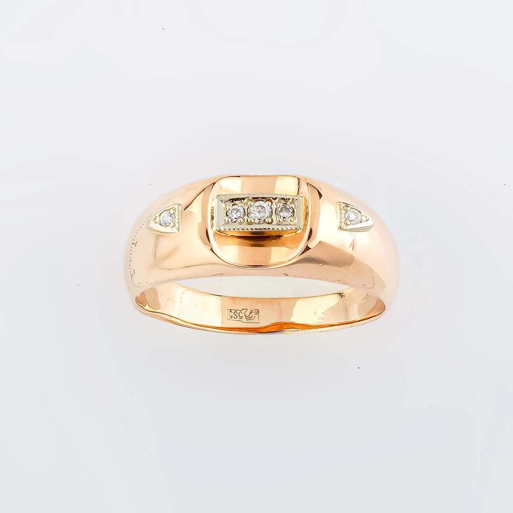 Кольцо с фианитом из красного золота 585 пробы Кольцо с фианитом из красного золота 585 пробы