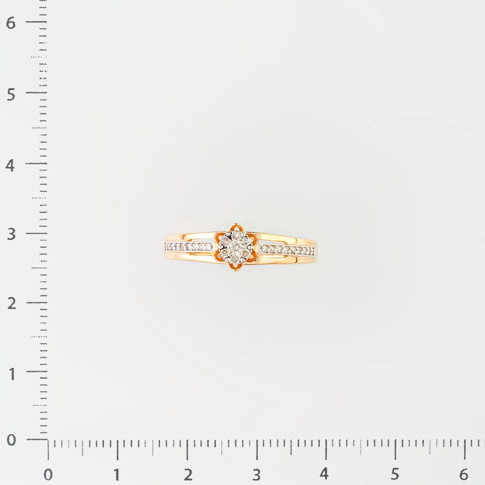 Кольцо с бриллиантом из красного золота 585 пробы