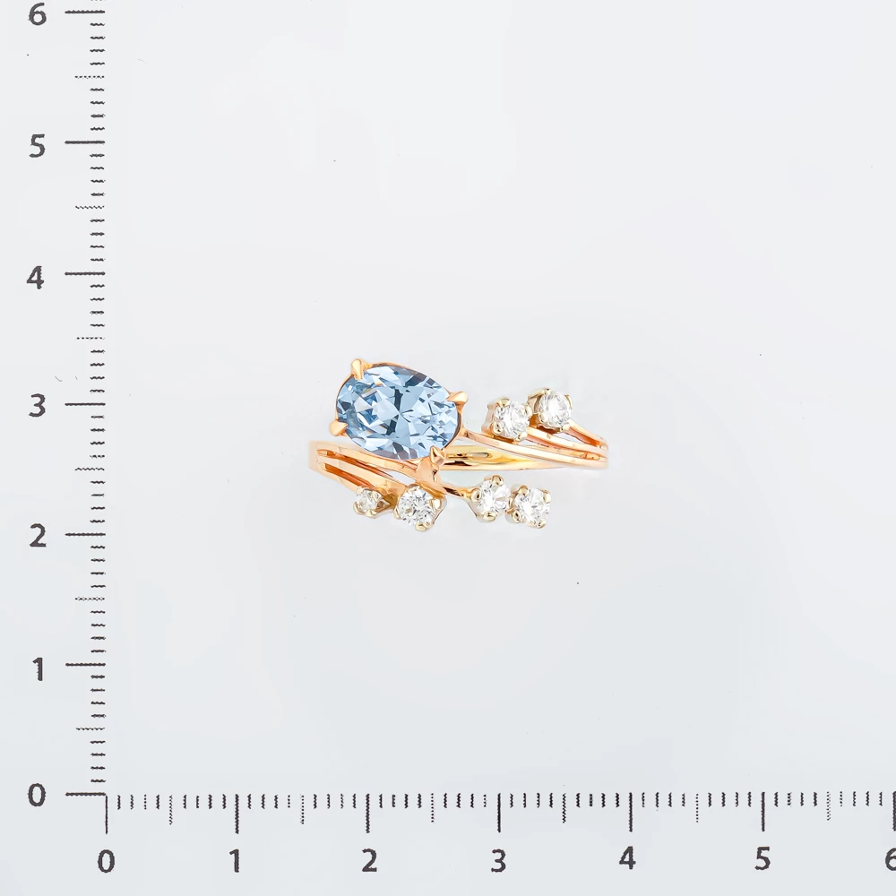 Кольцо с топазом из красного золота 585 пробы