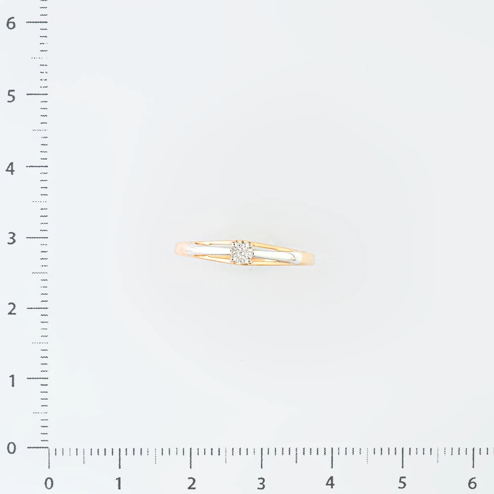 Кольцо с бриллиантом из красного золота 585 пробы