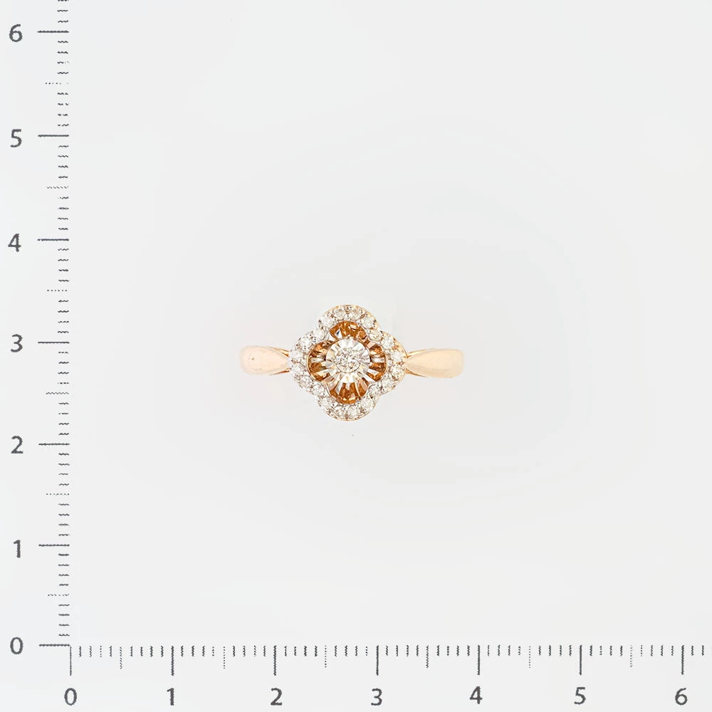 Кольцо с бриллиантом из красного золота 585 пробы