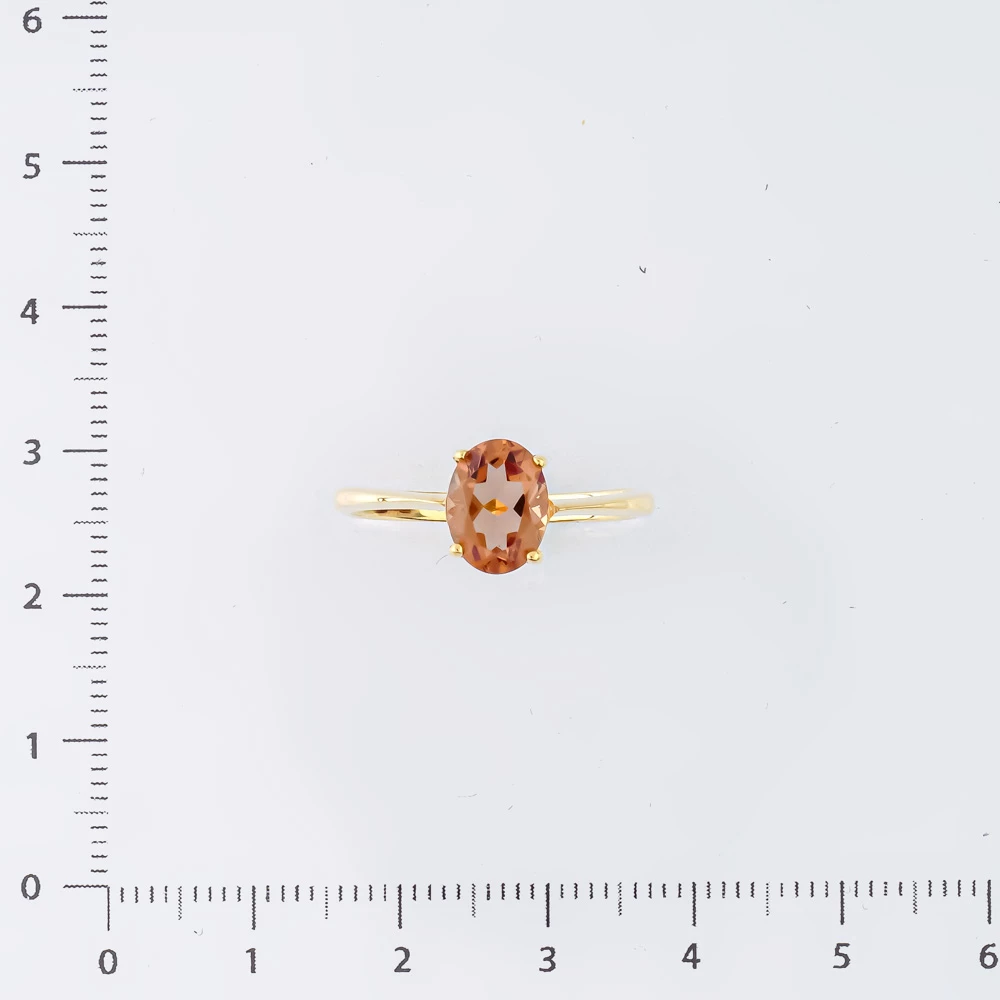 Кольцо с ситаллом из желтого золота 585 пробы