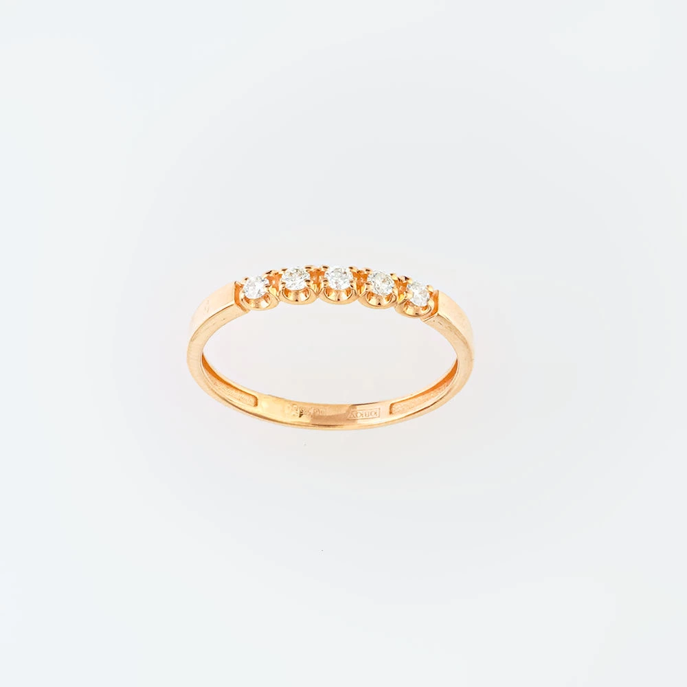 Кольцо с бриллиантом из красного золота 585 пробы