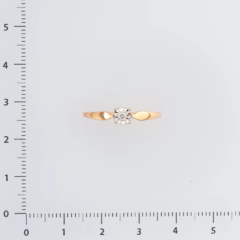 Кольцо с бриллиантом из красного золота 585 пробы