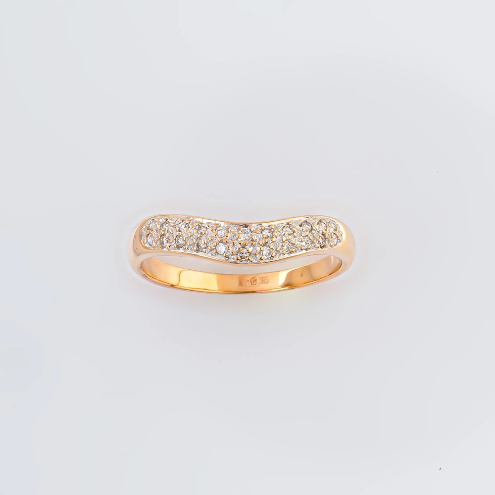 Кольцо с бриллиантом из красного золота 585 пробы