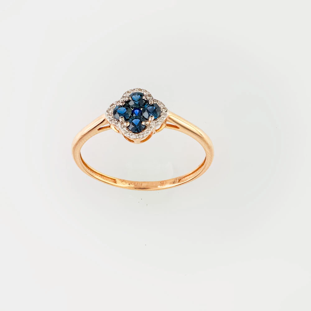 Кольцо с сапфиром из красного золота 585 пробы Кольцо с сапфиром из красного золота 585 пробы