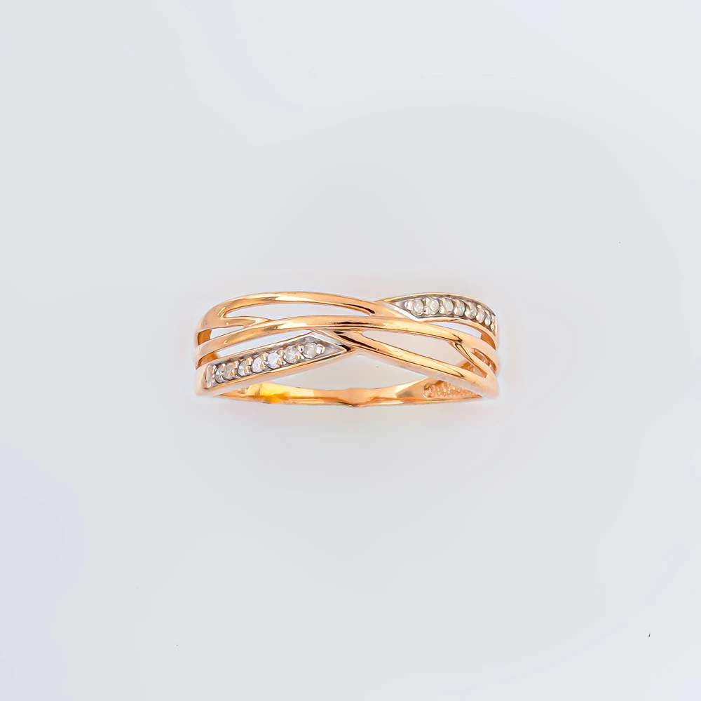 Кольцо с бриллиантом из красного золота 585 пробы