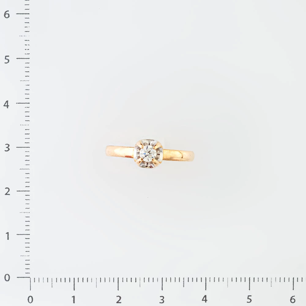 Кольцо с бриллиантом из красного золота 585 пробы