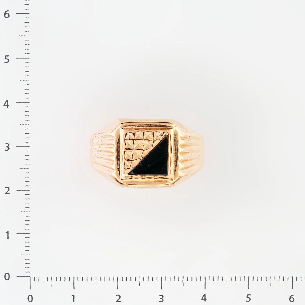 Кольцо с ониксом из красного золота 585 пробы