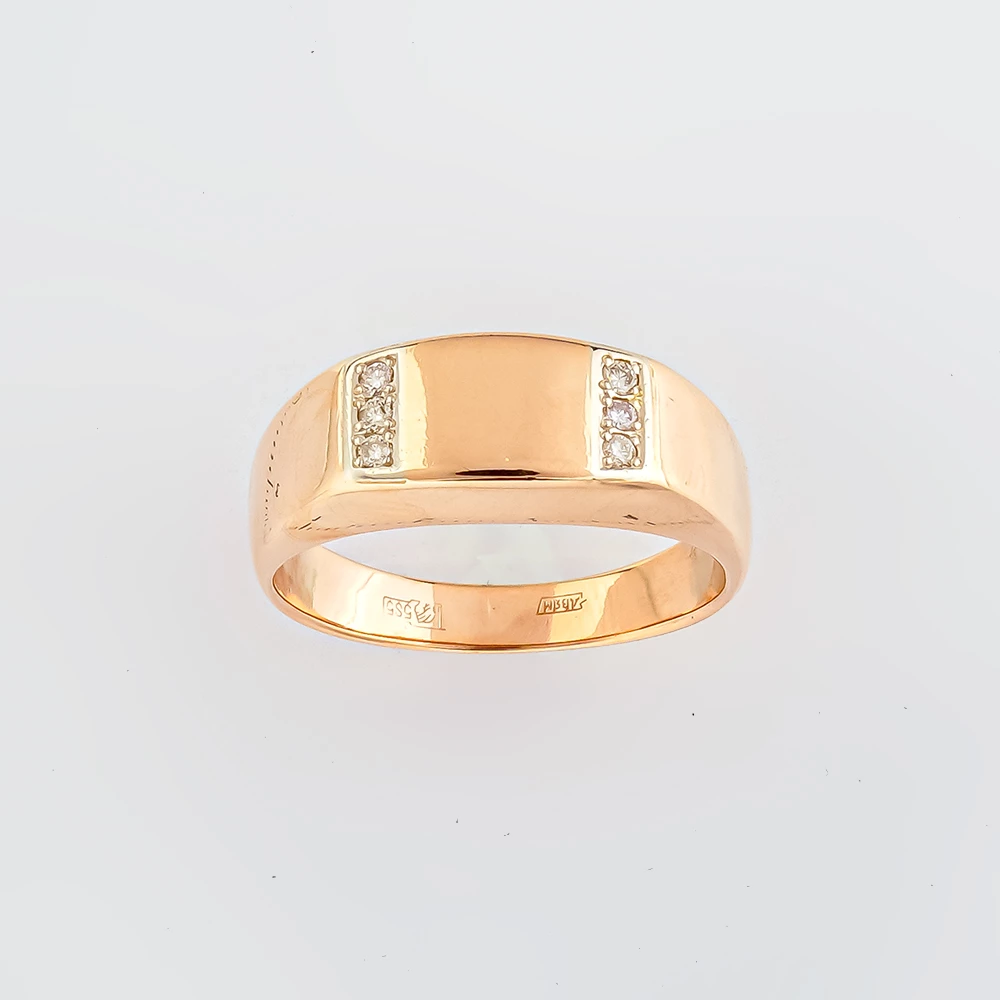 Кольцо с бриллиантом из красного золота 585 пробы