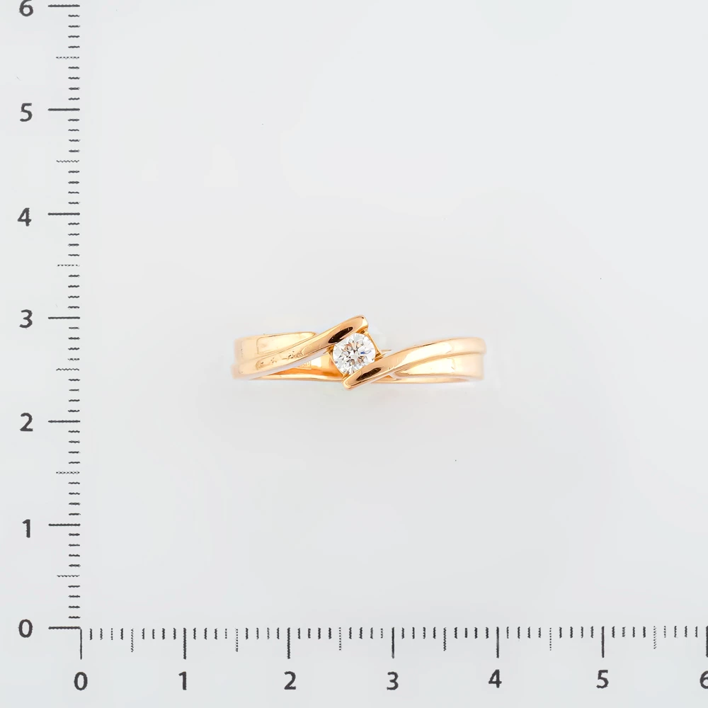 Кольцо с бриллиантом из красного золота 585 пробы