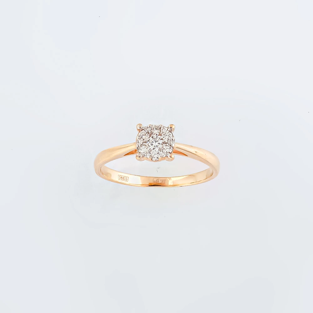 Кольцо с бриллиантом из красного золота 585 пробы