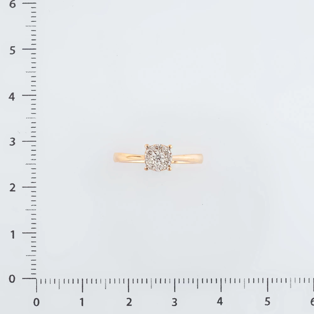 Кольцо с бриллиантом из красного золота 585 пробы