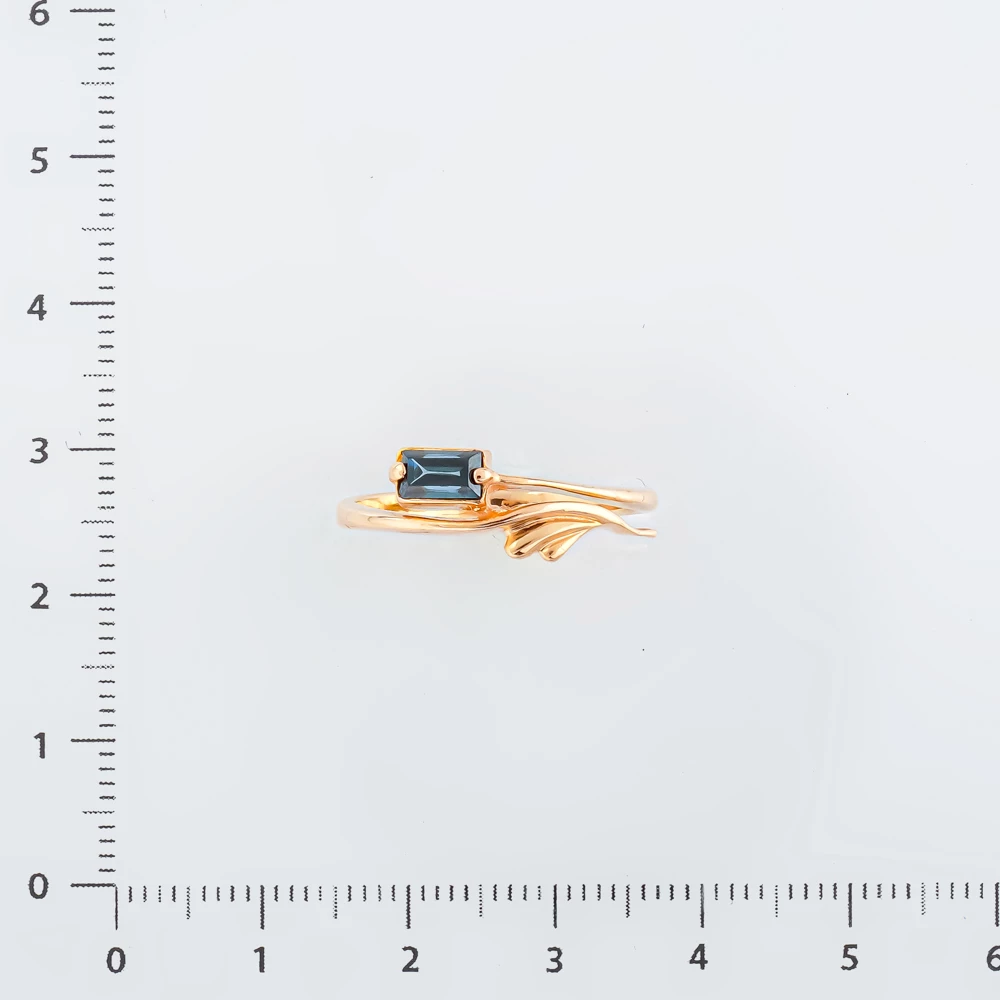 Кольцо с топазом лондон из красного золота 585 пробы