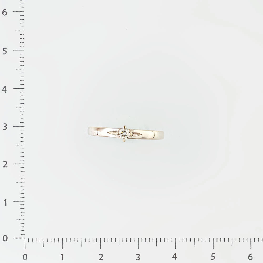 Кольцо с бриллиантом из белого золота 585 пробы