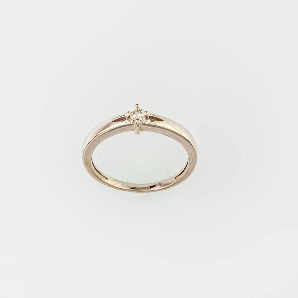 Кольцо с бриллиантом из белого золота 585 пробы