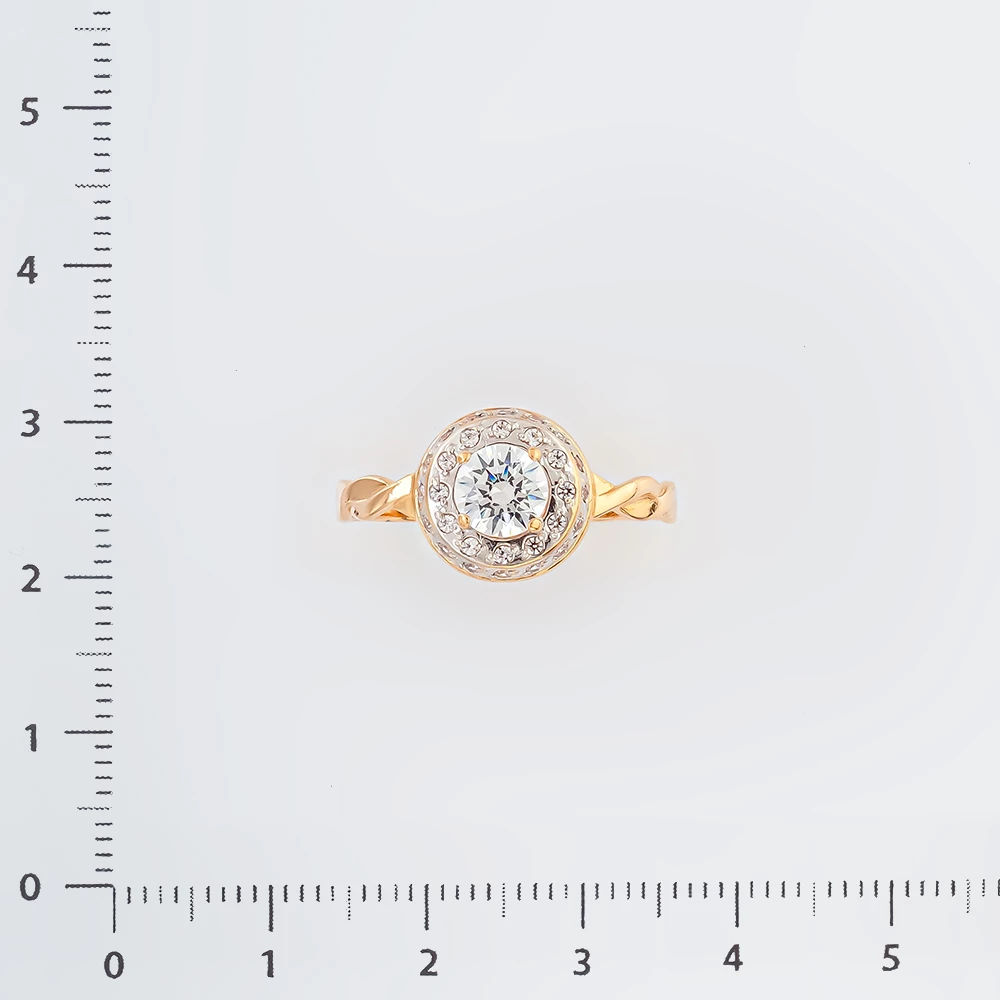 Кольцо с фианитом из красного золота 585 пробы Кольцо с фианитом из красного золота 585 пробы