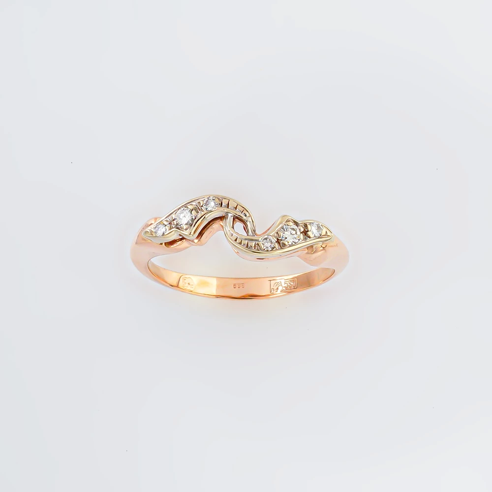 Кольцо с бриллиантом из красного золота 585 пробы