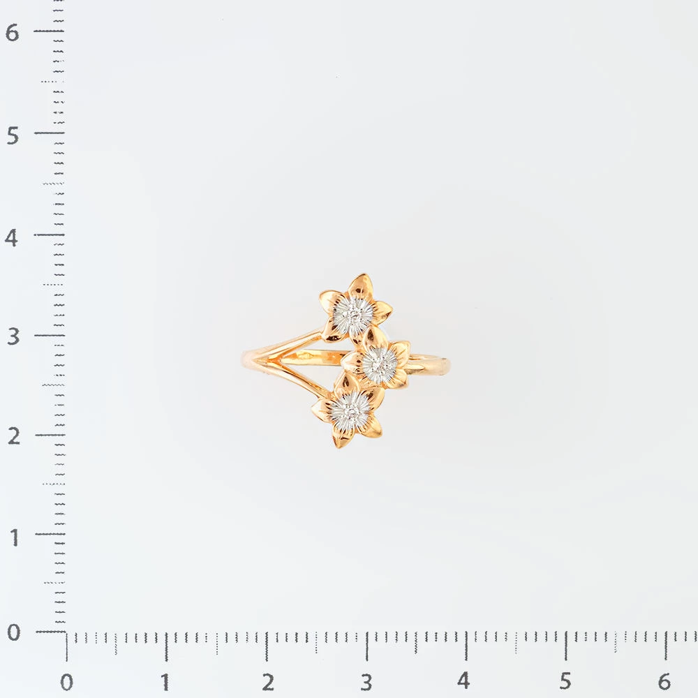 Кольцо с фианитом из красного золота 585 пробы Кольцо с фианитом из красного золота 585 пробы