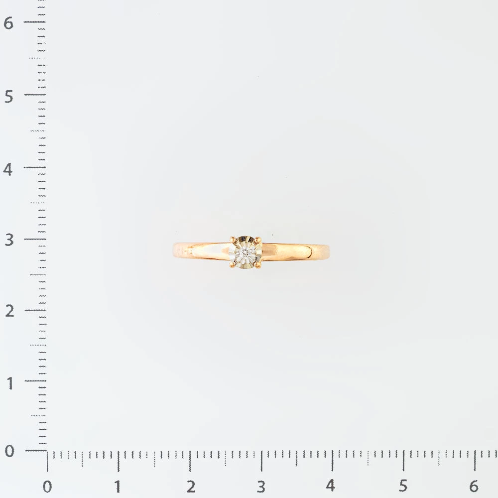 Кольцо с бриллиантом из красного золота 585 пробы