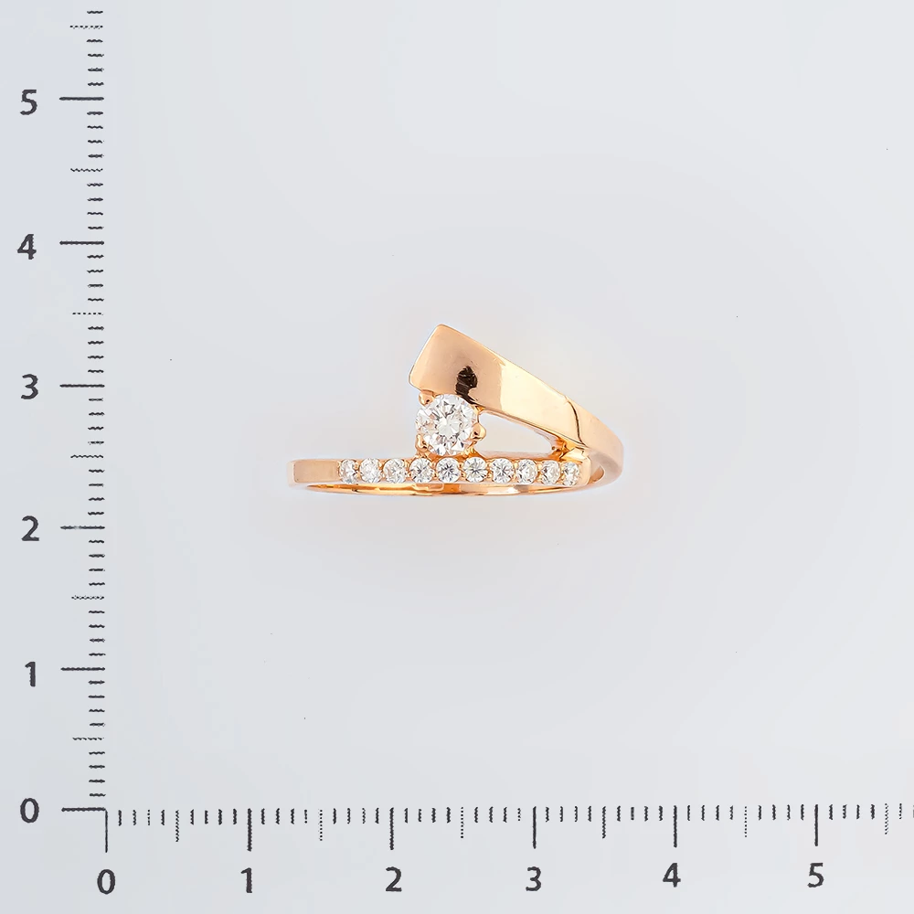 Кольцо с бриллиантом из красного золота 585 пробы