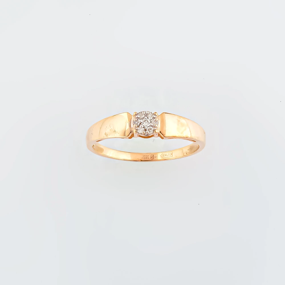 Кольцо с бриллиантом из красного золота 585 пробы