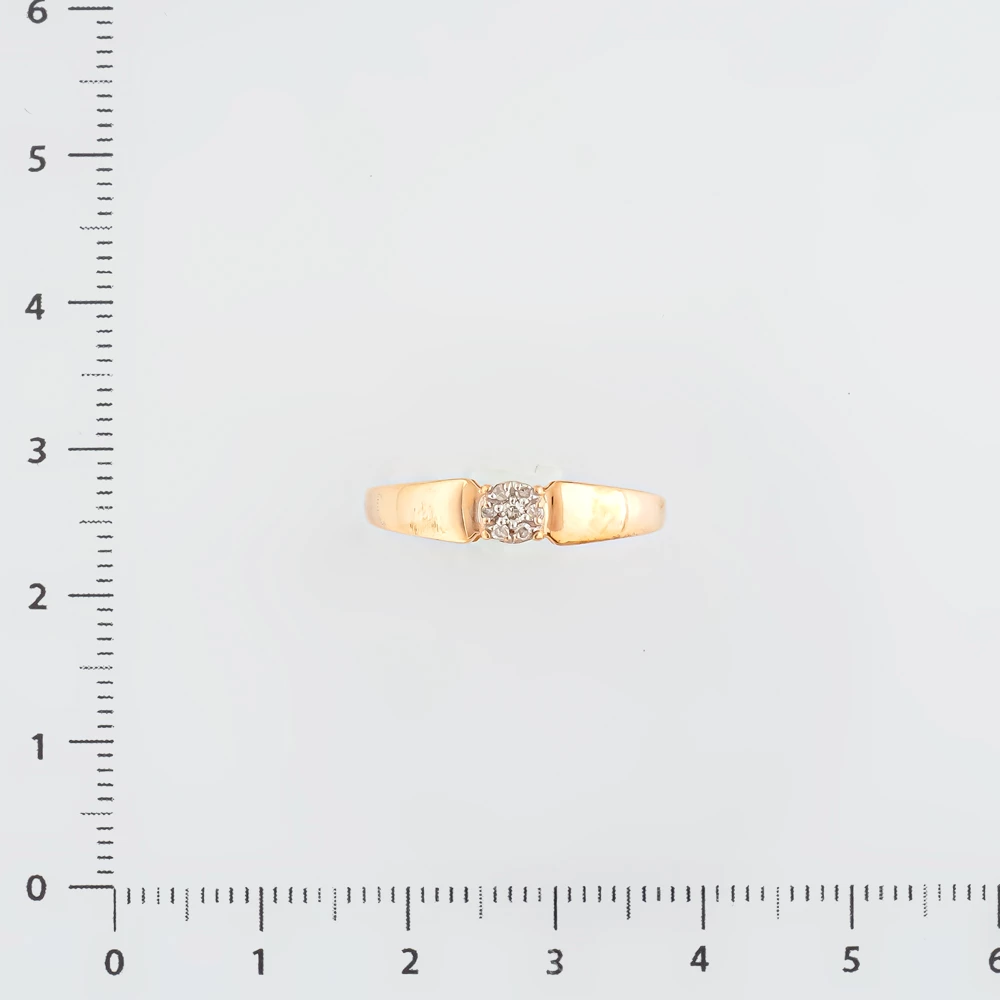 Кольцо с бриллиантом из красного золота 585 пробы