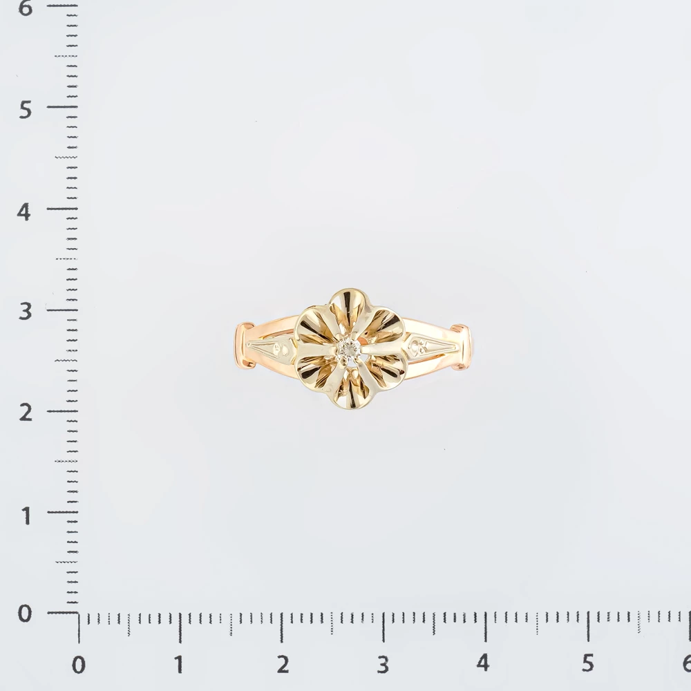 Кольцо с бриллиантом из красного золота 583 пробы