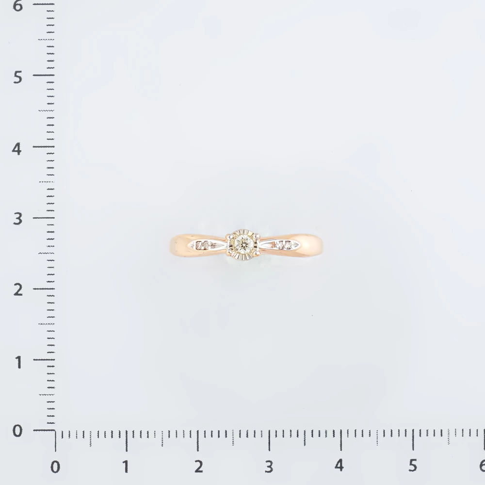 Кольцо с бриллиантом из красного золота 585 пробы