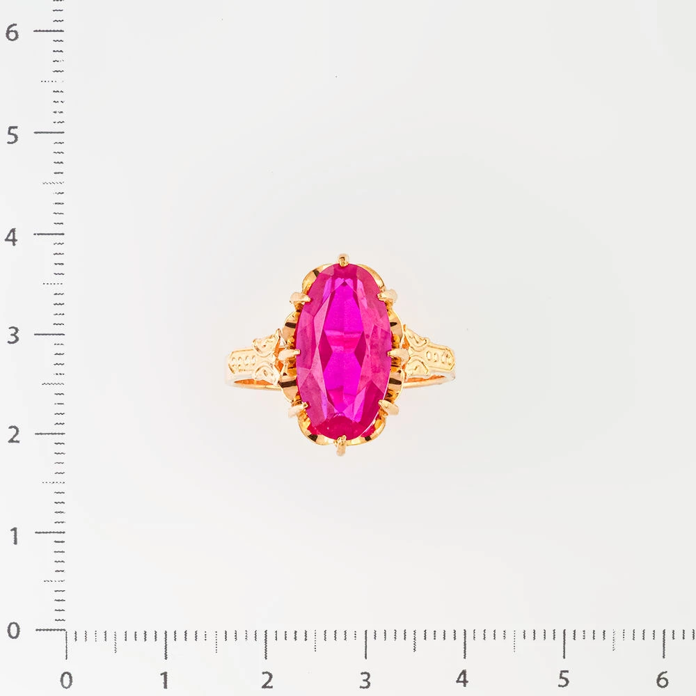 Кольцо с фианитом из красного золота 583 пробы