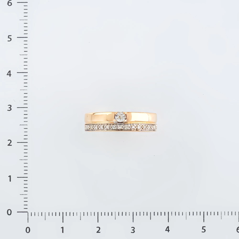 Кольцо с бриллиантом из красного золота 585 пробы