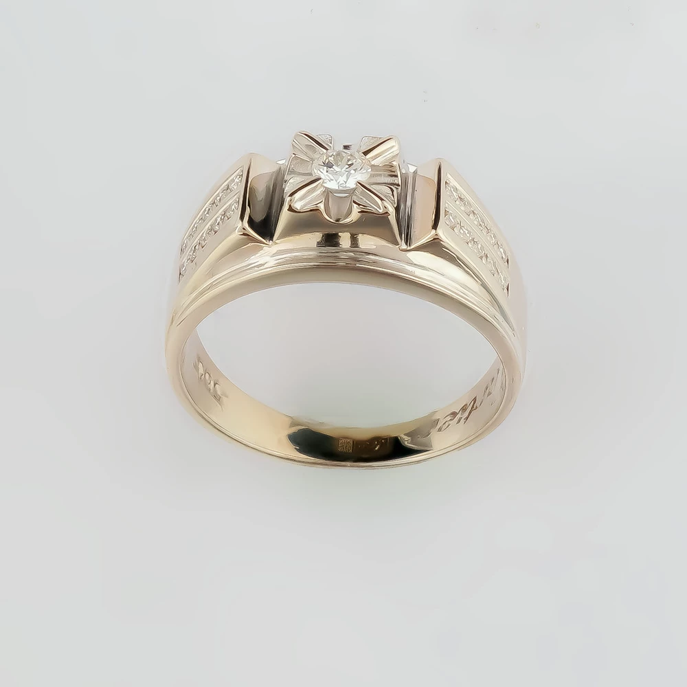 Кольцо с бриллиантом из белого золота 500 пробы