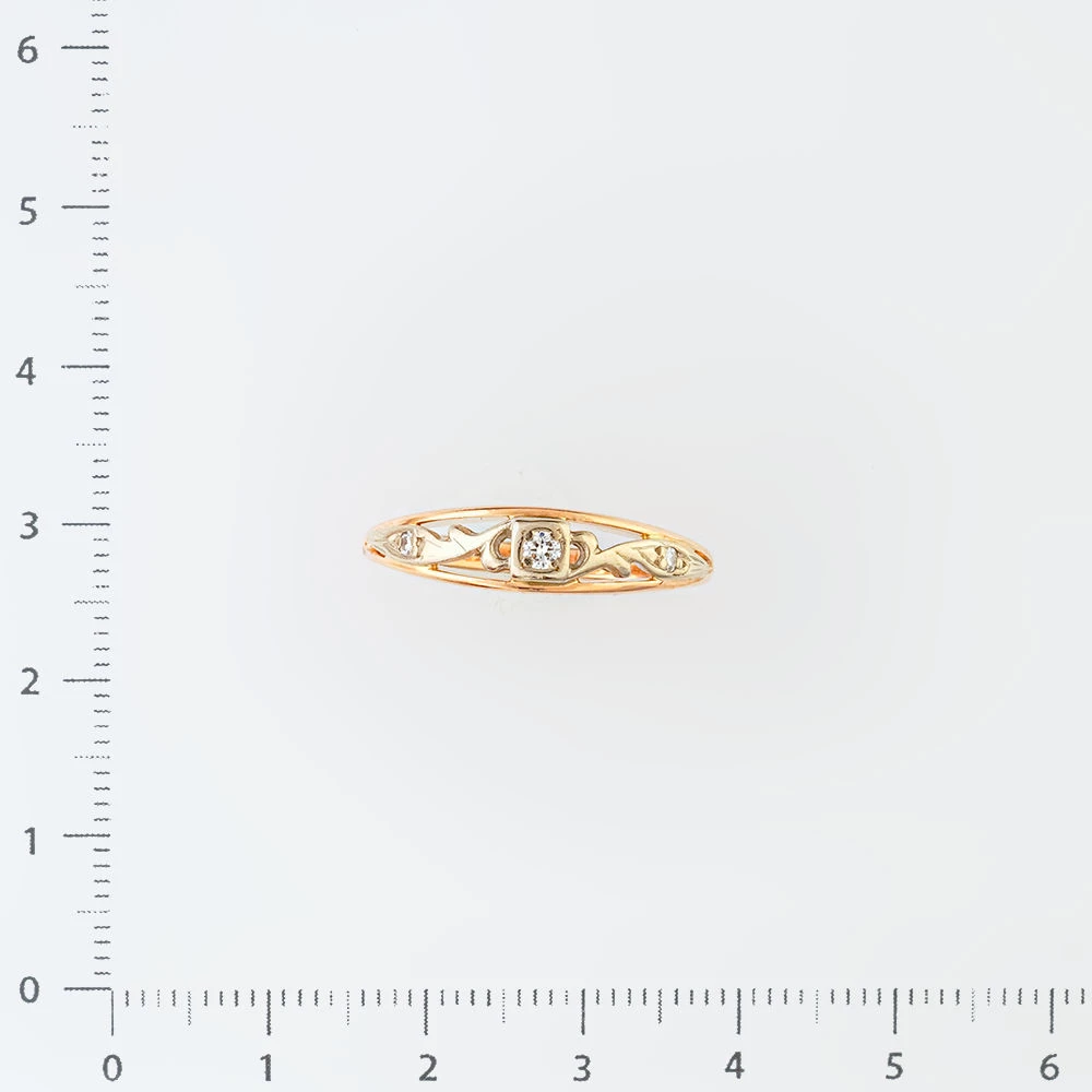 Кольцо с бриллиантом из красного золота 585 пробы