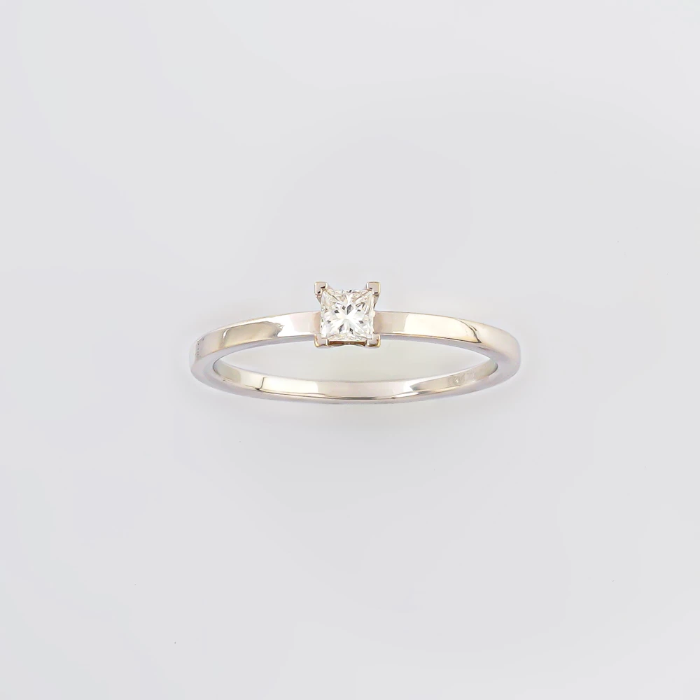 Кольцо с бриллиантом из белого золота 585 пробы