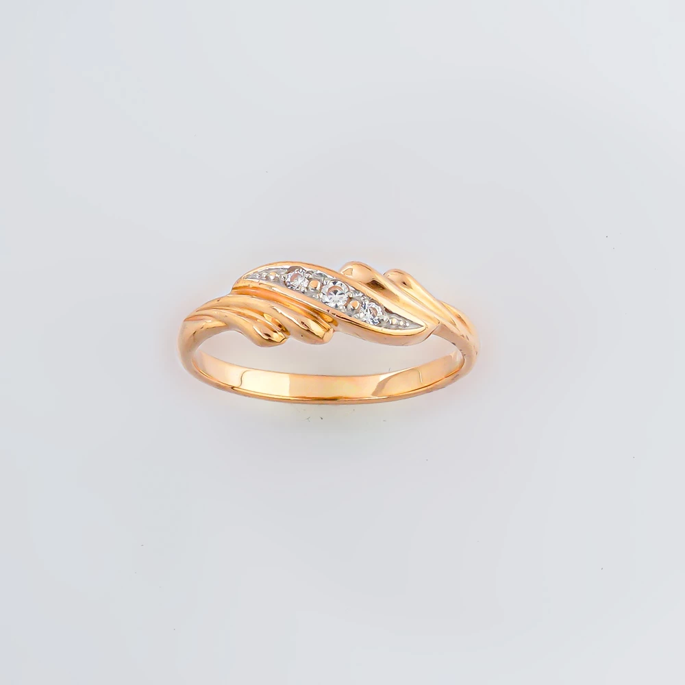 Кольцо с фианитом из красного золота 585 пробы Кольцо с фианитом из красного золота 585 пробы