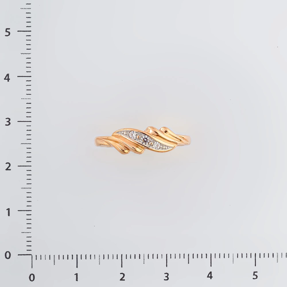 Кольцо с фианитом из красного золота 585 пробы Кольцо с фианитом из красного золота 585 пробы