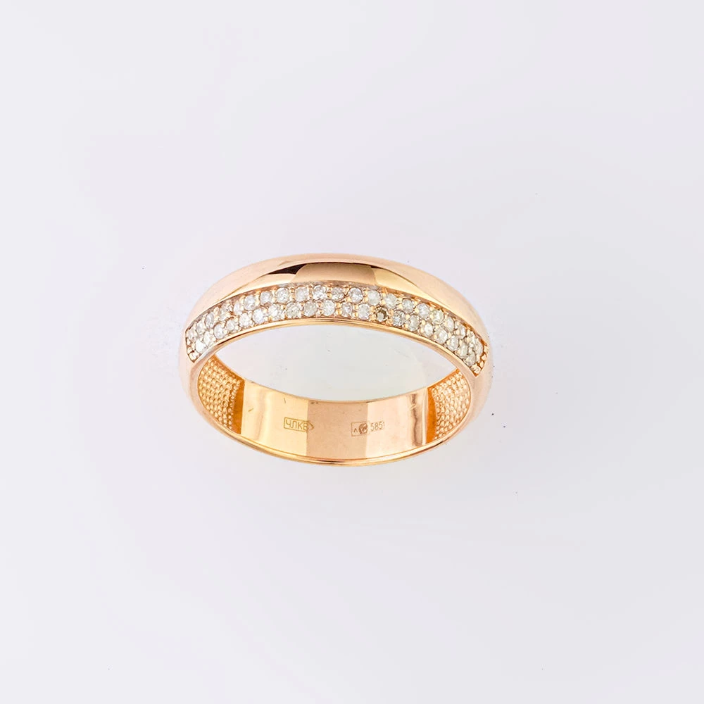 Кольцо с бриллиантом из красного золота 585 пробы