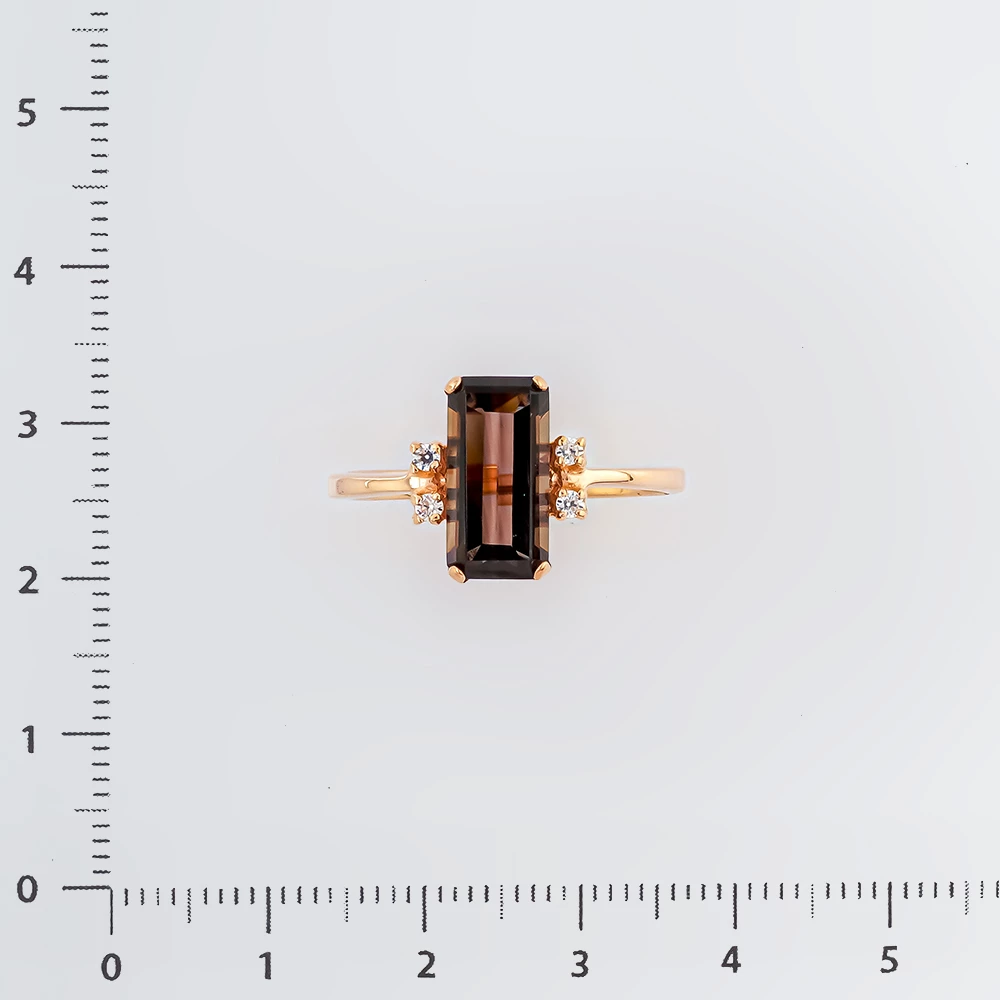 Кольцо с раух-топазом из красного золота 585 пробы Кольцо с раух-топазом из красного золота 585 пробы