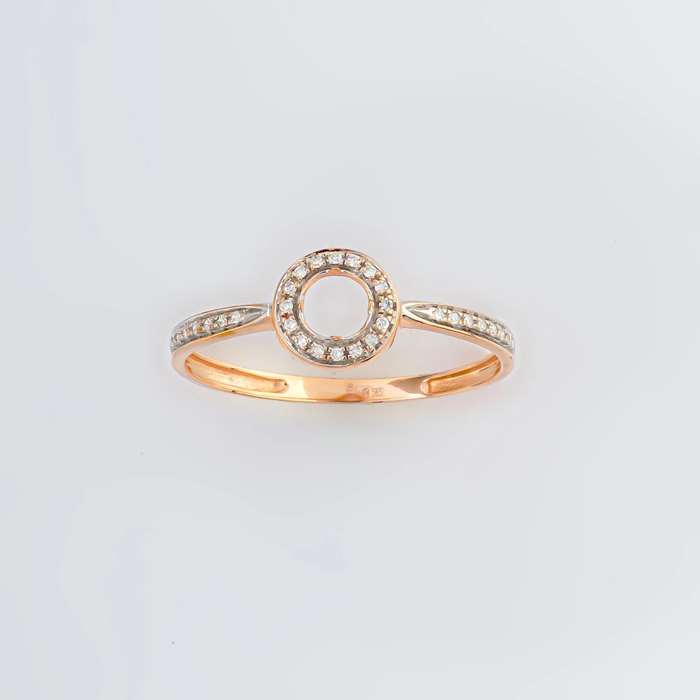 Кольцо с бриллиантом из красного золота 585 пробы