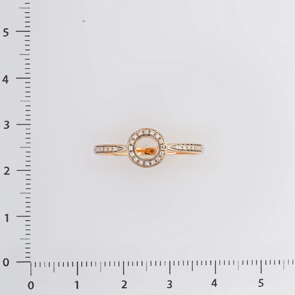 Кольцо с бриллиантом из красного золота 585 пробы