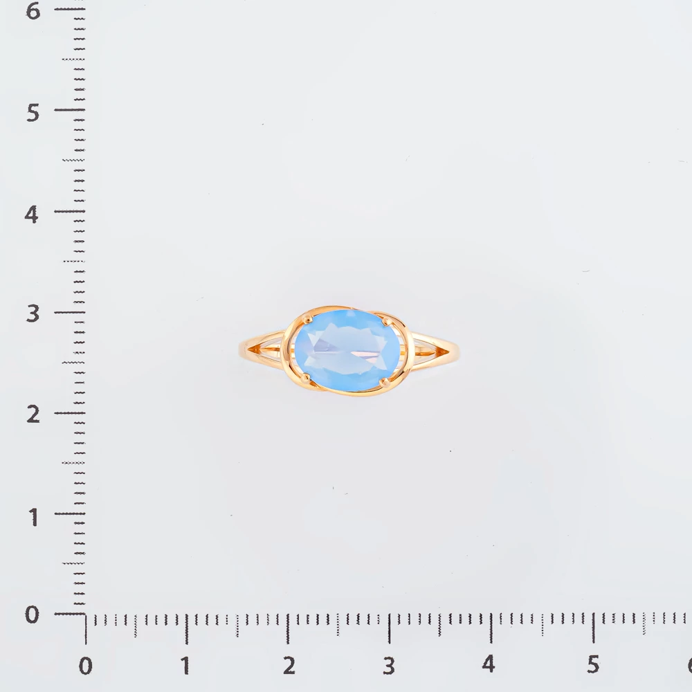 Кольцо с ситаллом из красного золота 585 пробы