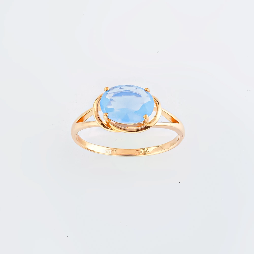 Кольцо с ситаллом из красного золота 585 пробы