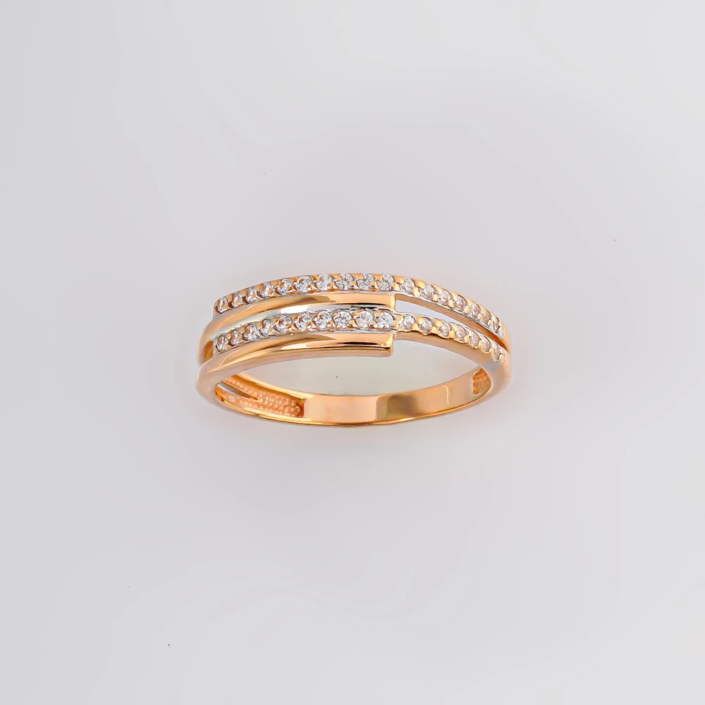 Кольцо с фианитом из красного золота 585 пробы Кольцо с фианитом из красного золота 585 пробы