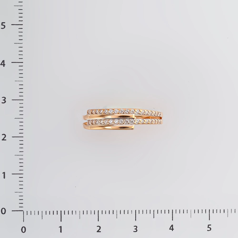 Кольцо с фианитом из красного золота 585 пробы Кольцо с фианитом из красного золота 585 пробы