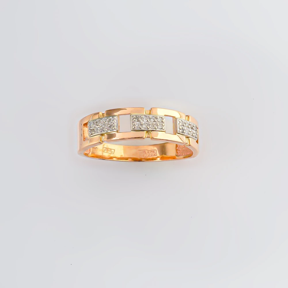 Кольцо с бриллиантом из красного золота 585 пробы