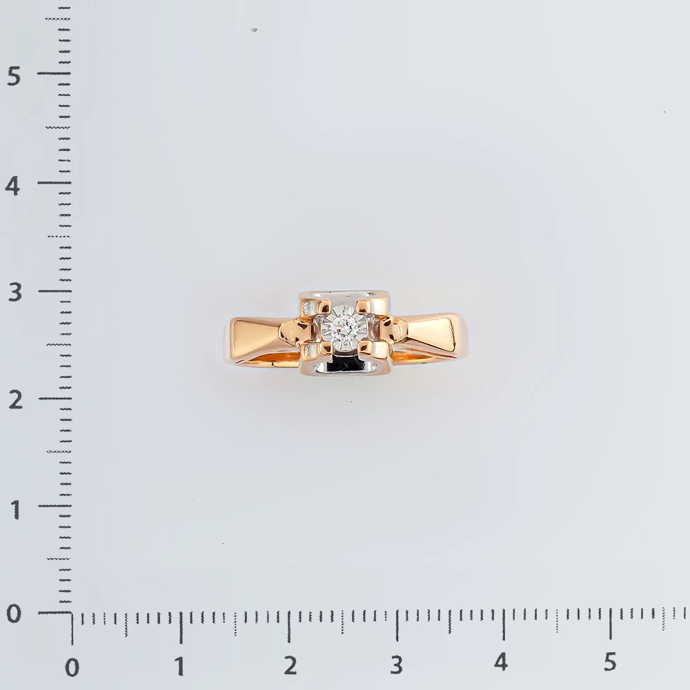 Кольцо с бриллиантом из красного золота 585 пробы