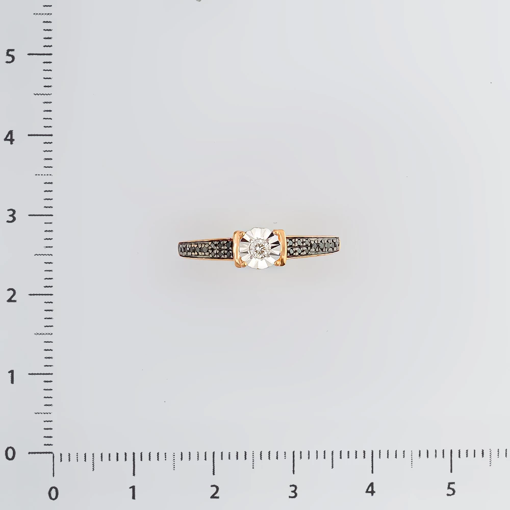 Кольцо с бриллиантом из красного золота 585 пробы