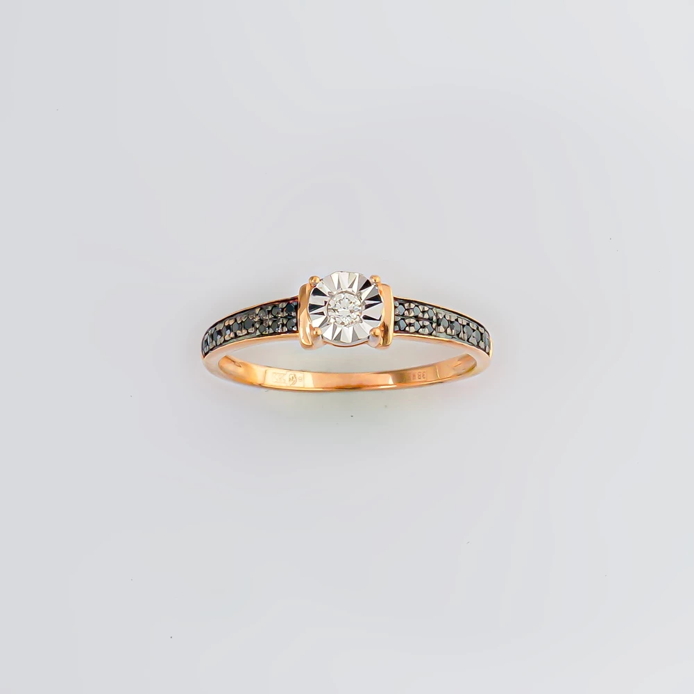 Кольцо с бриллиантом из красного золота 585 пробы